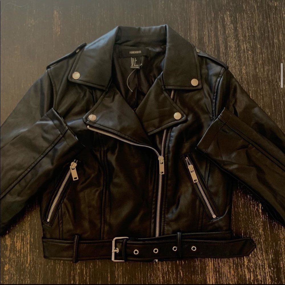 Black leather jacket